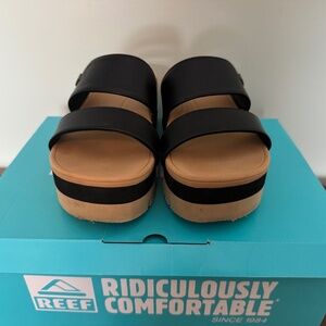 NEW: Ladies REEF black Cushion Vista Higher sandals